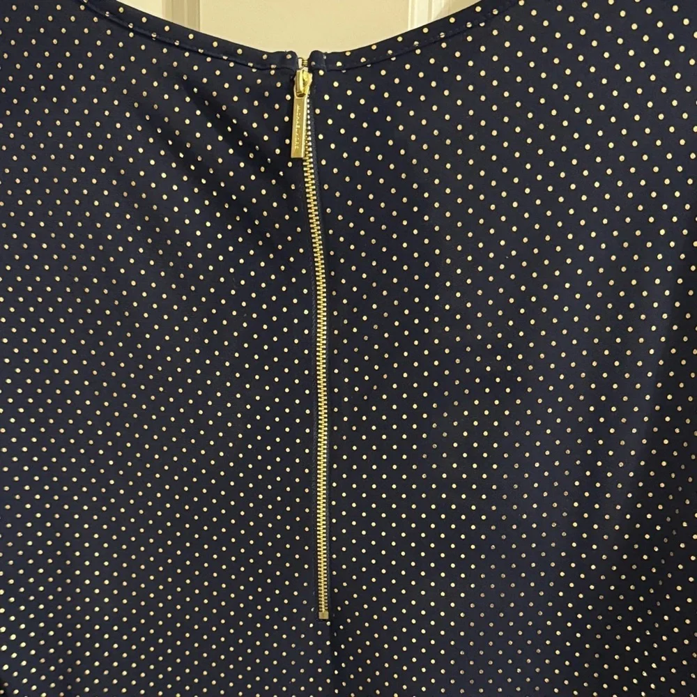 Michael Kors Navy Blue Polka Dot Midi Dress, Sz XL, Like New